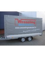 Plateauwagen met huif 405x180x180cm 2000KG huren